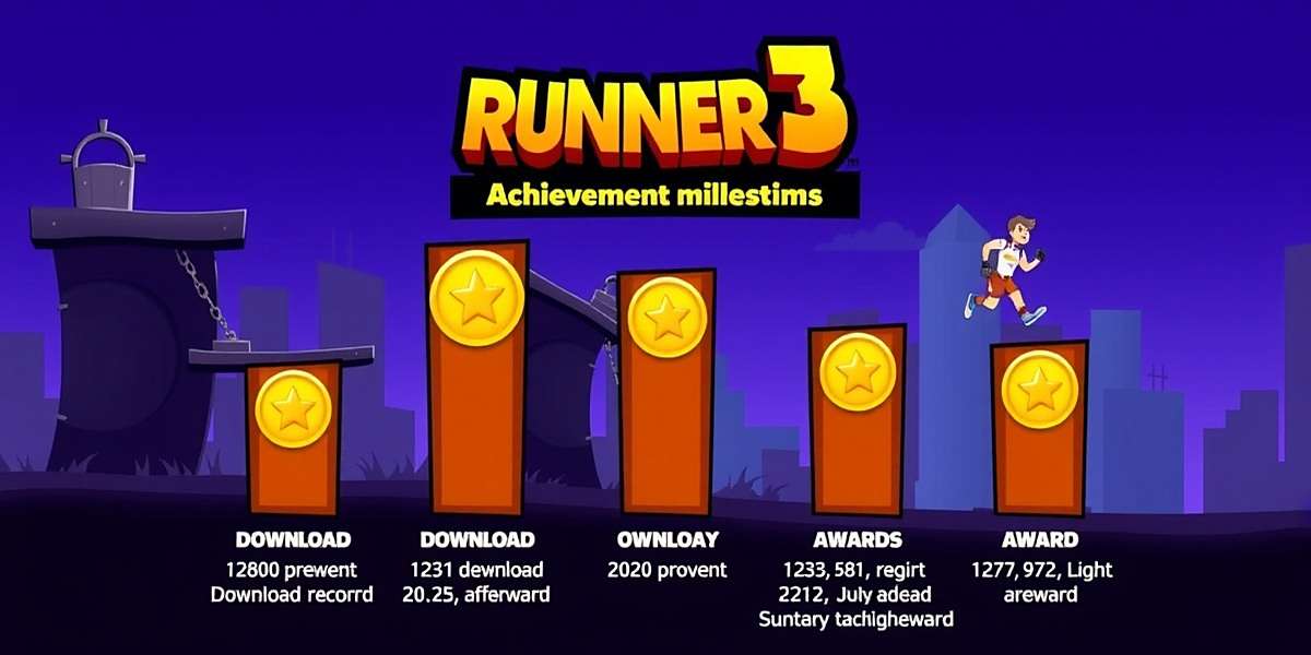 Runner 3 achievement milestones including download records and awards