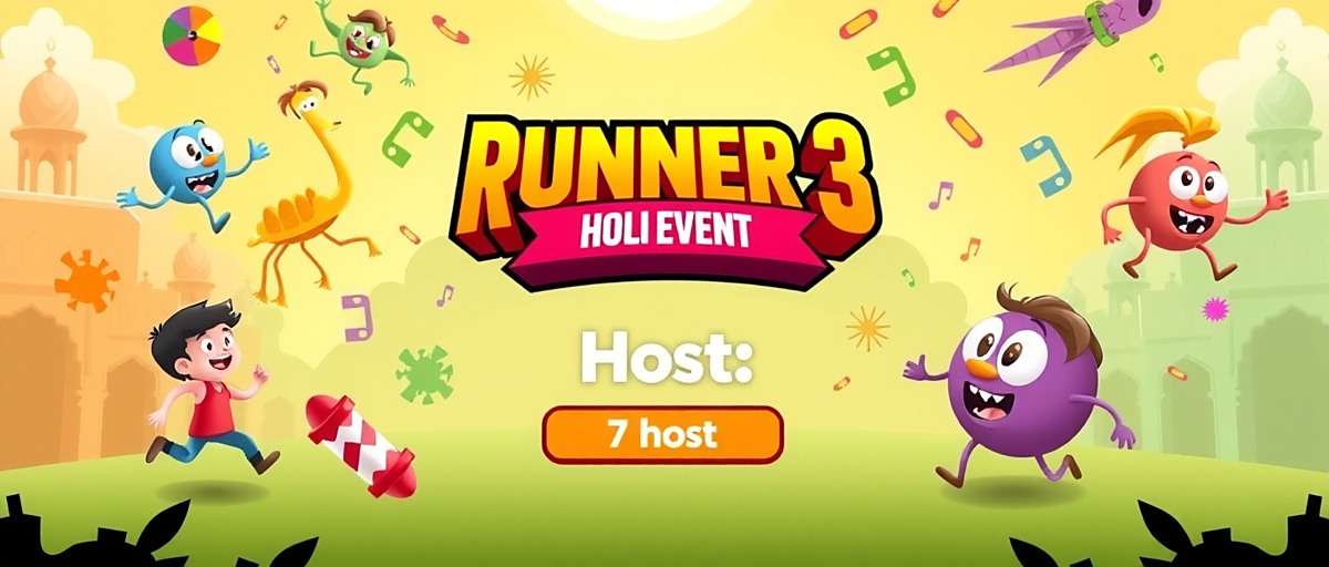 Runner 3 Holi event promotional image with colorful characters and environments